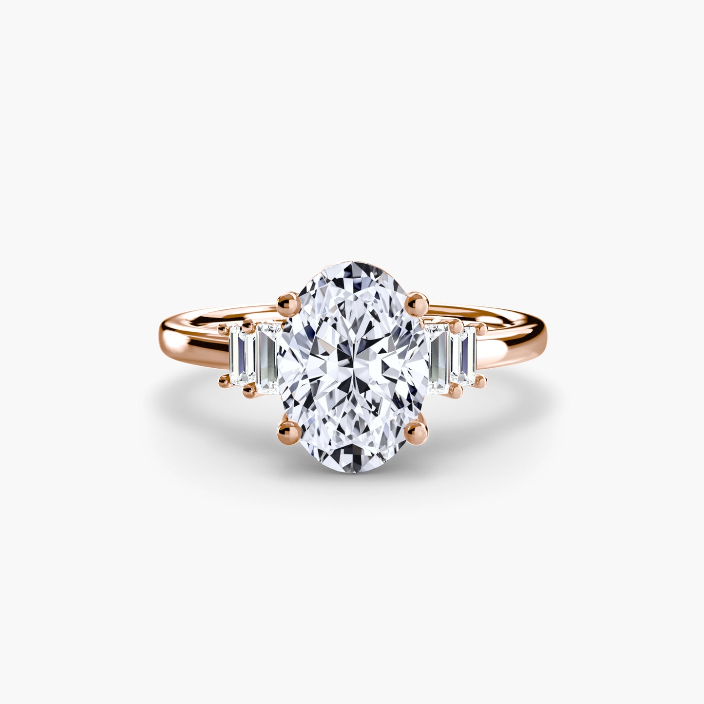 Baguette Accent Solitaire Engagement
