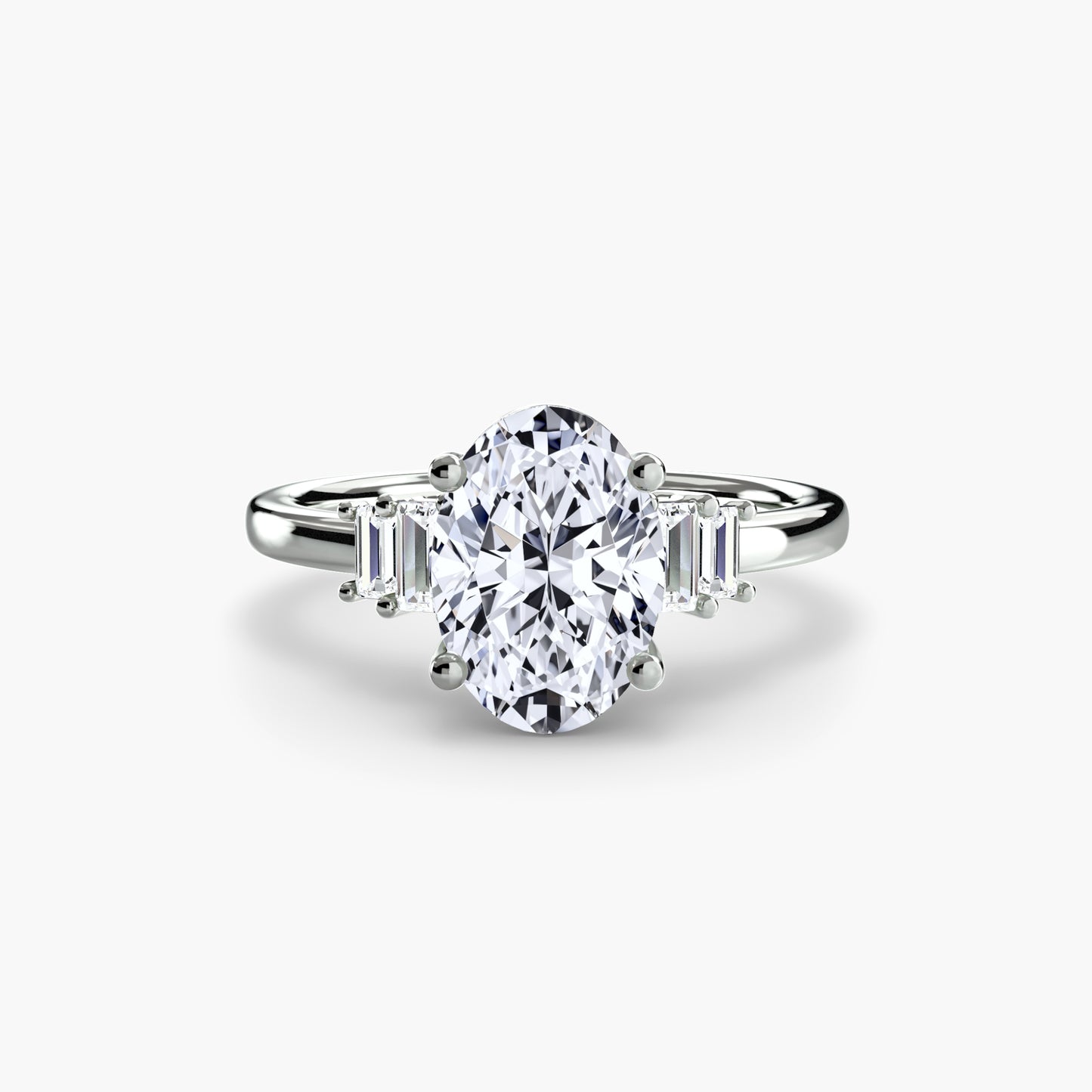 Baguette Accent Solitaire Engagement