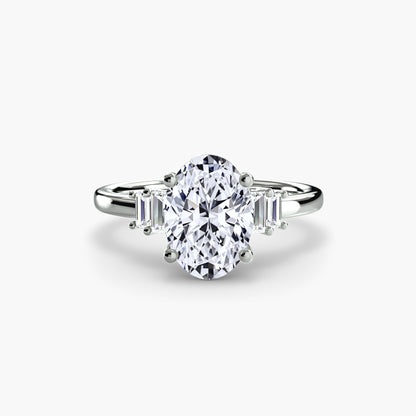 Baguette Accent Solitaire Engagement