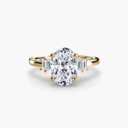 Baguette Accent Solitaire Engagement