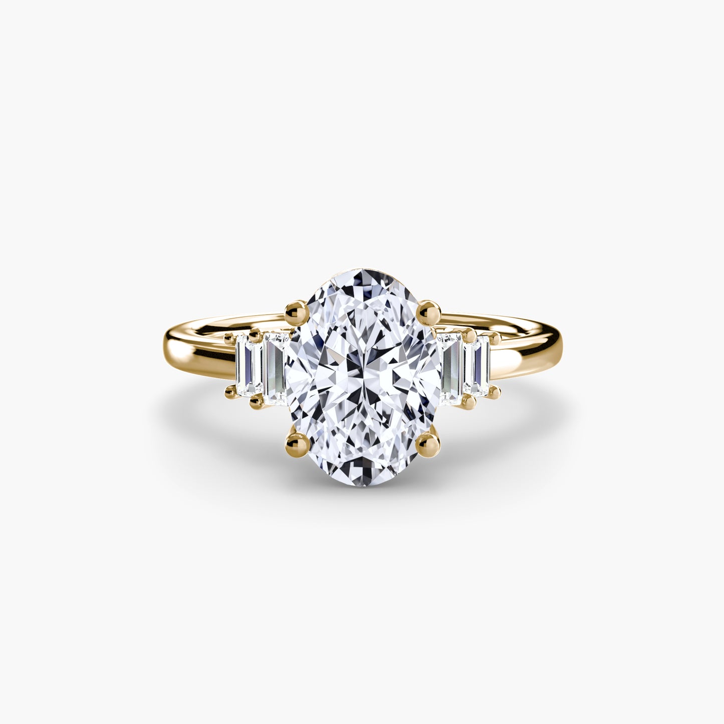 Baguette Accent Solitaire Engagement