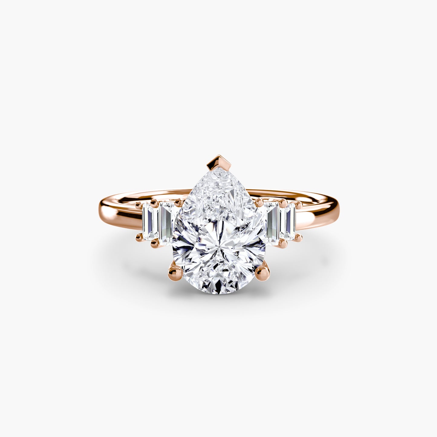 Baguette Accent Solitaire Engagement