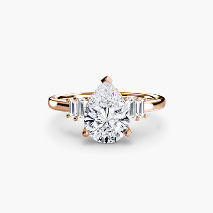 Baguette Accent Solitaire Engagement