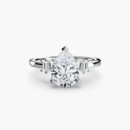 Baguette Accent Solitaire Engagement