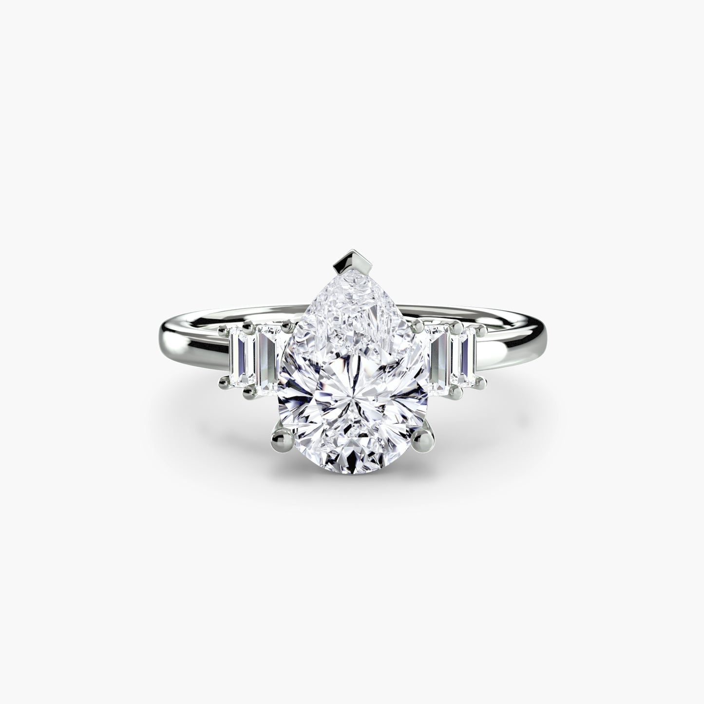 Baguette Accent Solitaire Engagement