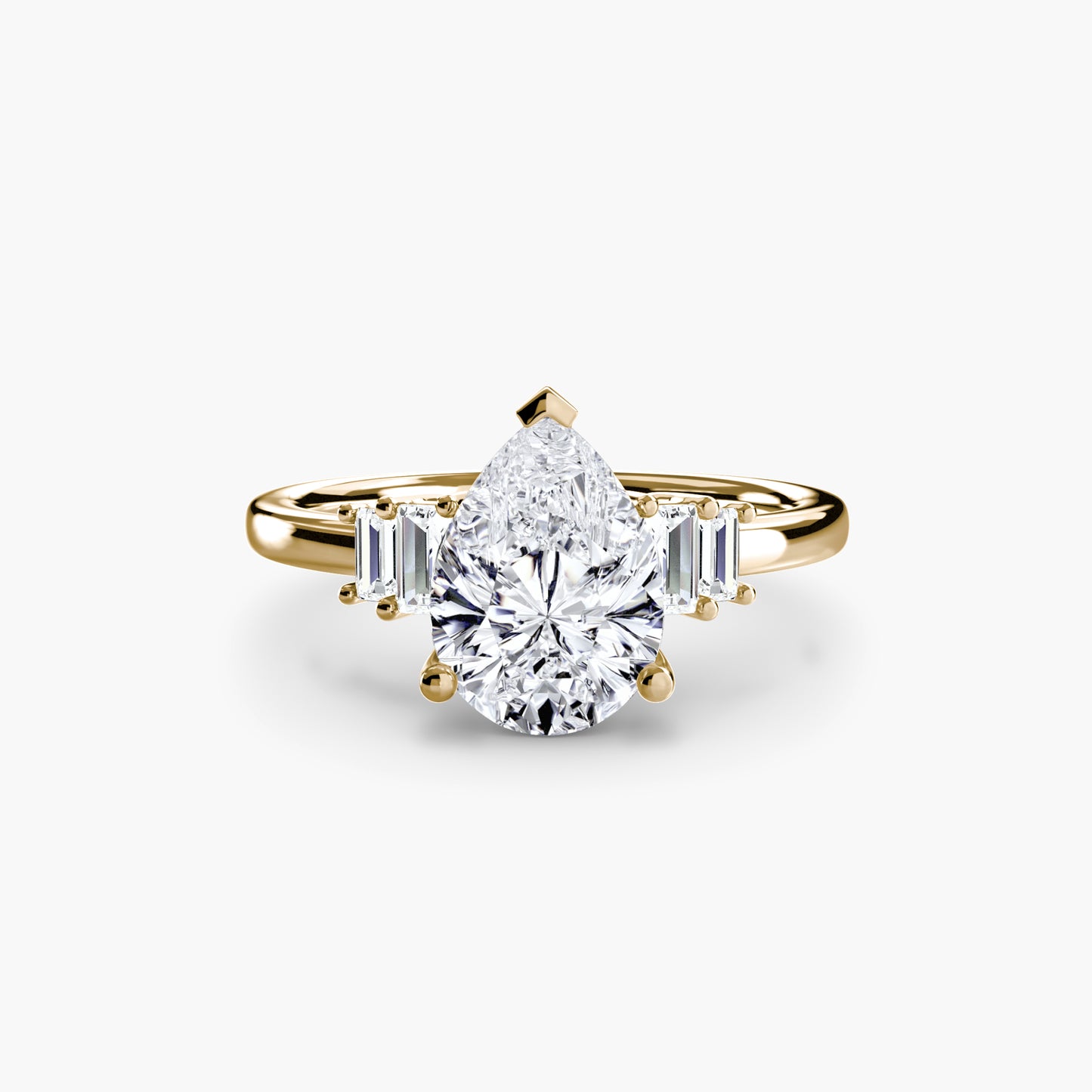 Baguette Accent Solitaire Engagement
