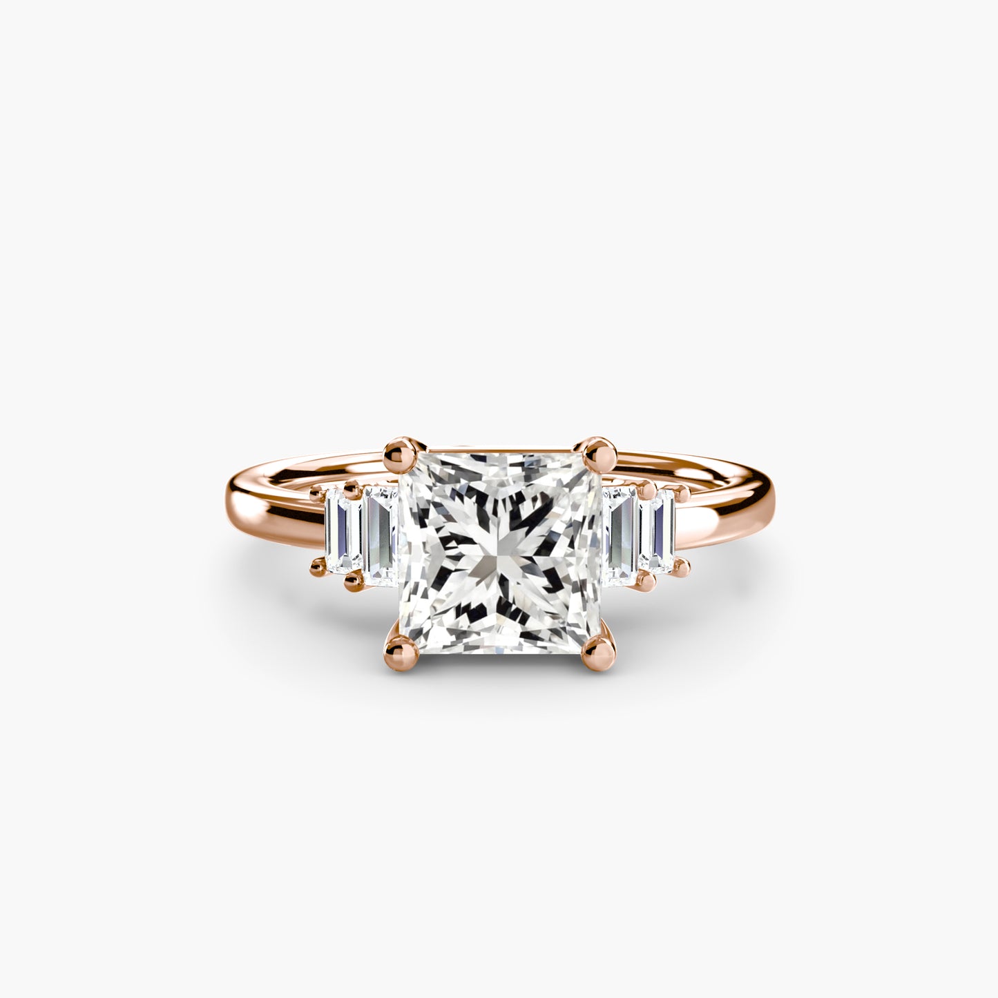 Baguette Accent Solitaire Engagement