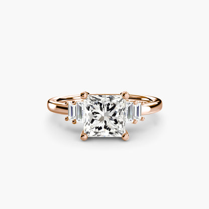 Baguette Accent Solitaire Engagement