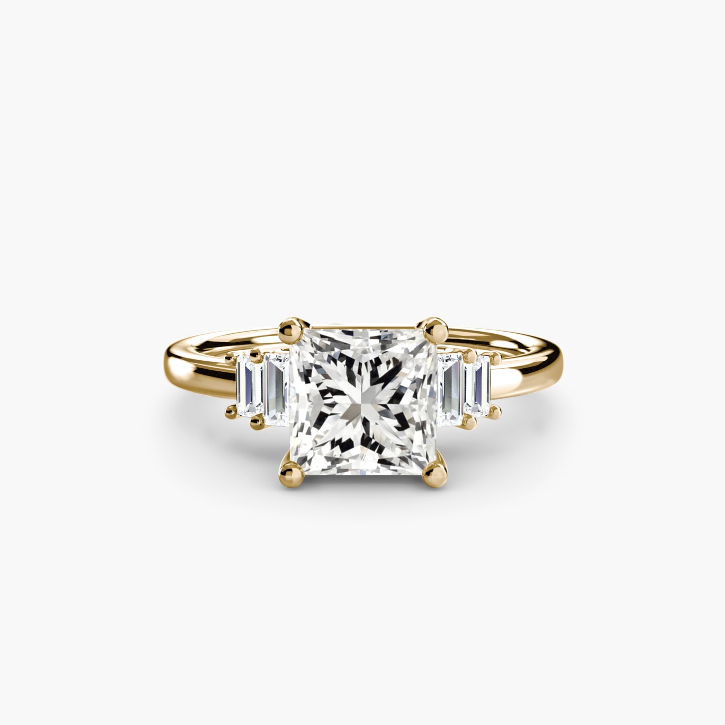 Baguette Accent Solitaire Engagement