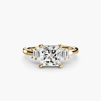 Baguette Accent Solitaire Engagement