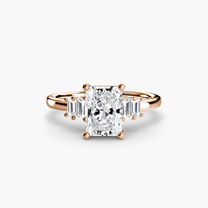 Baguette Accent Solitaire Engagement