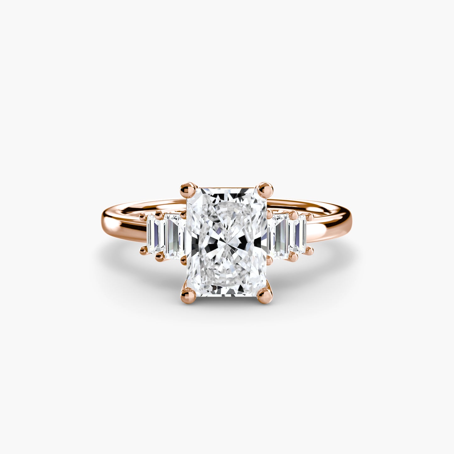 Baguette Accent Solitaire Engagement
