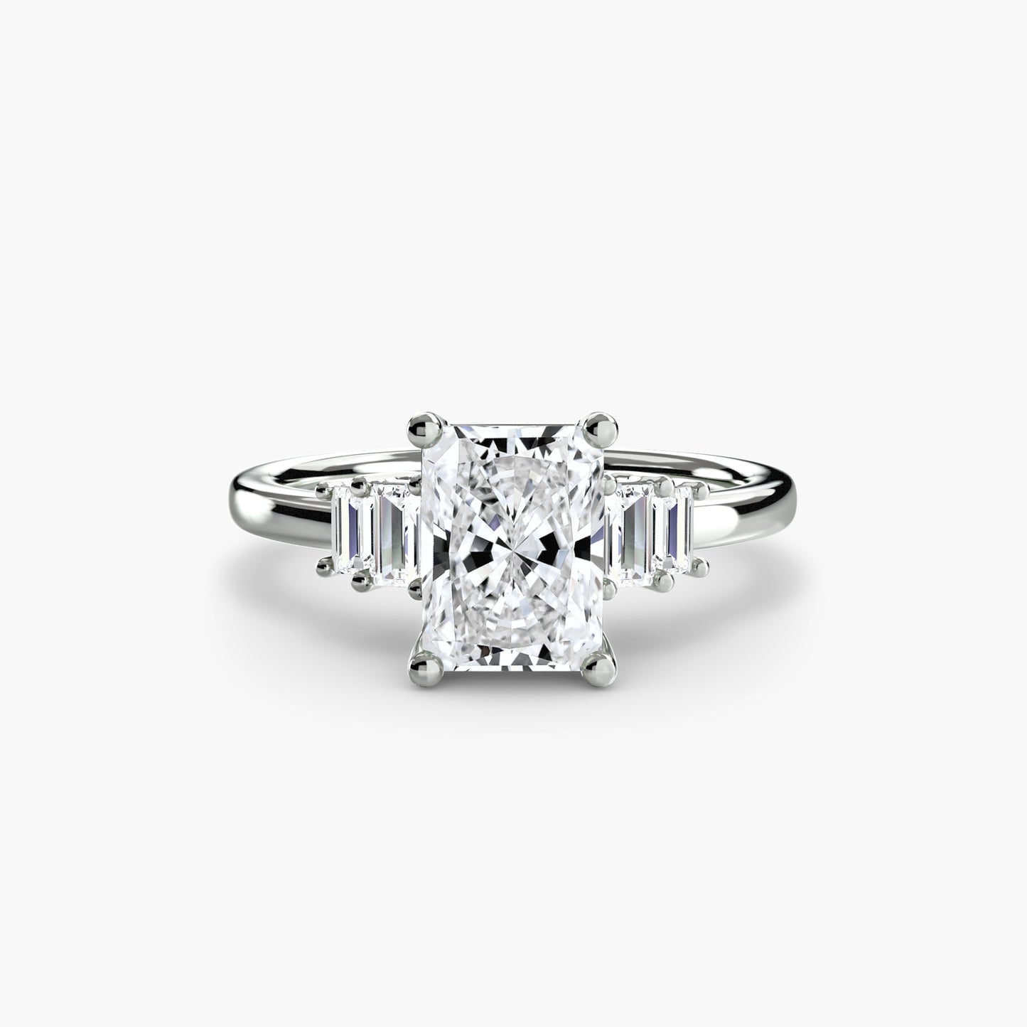Baguette Accent Solitaire Engagement