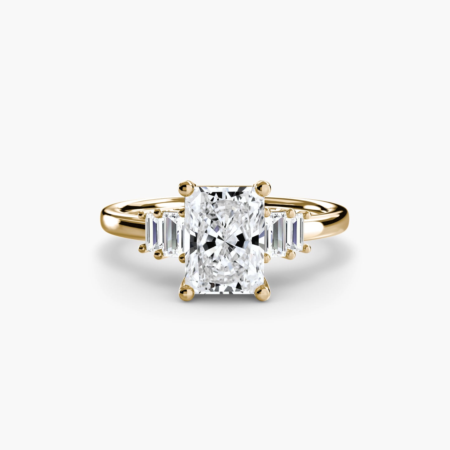 Baguette Accent Solitaire Engagement