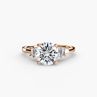 Baguette Accent Solitaire Engagement