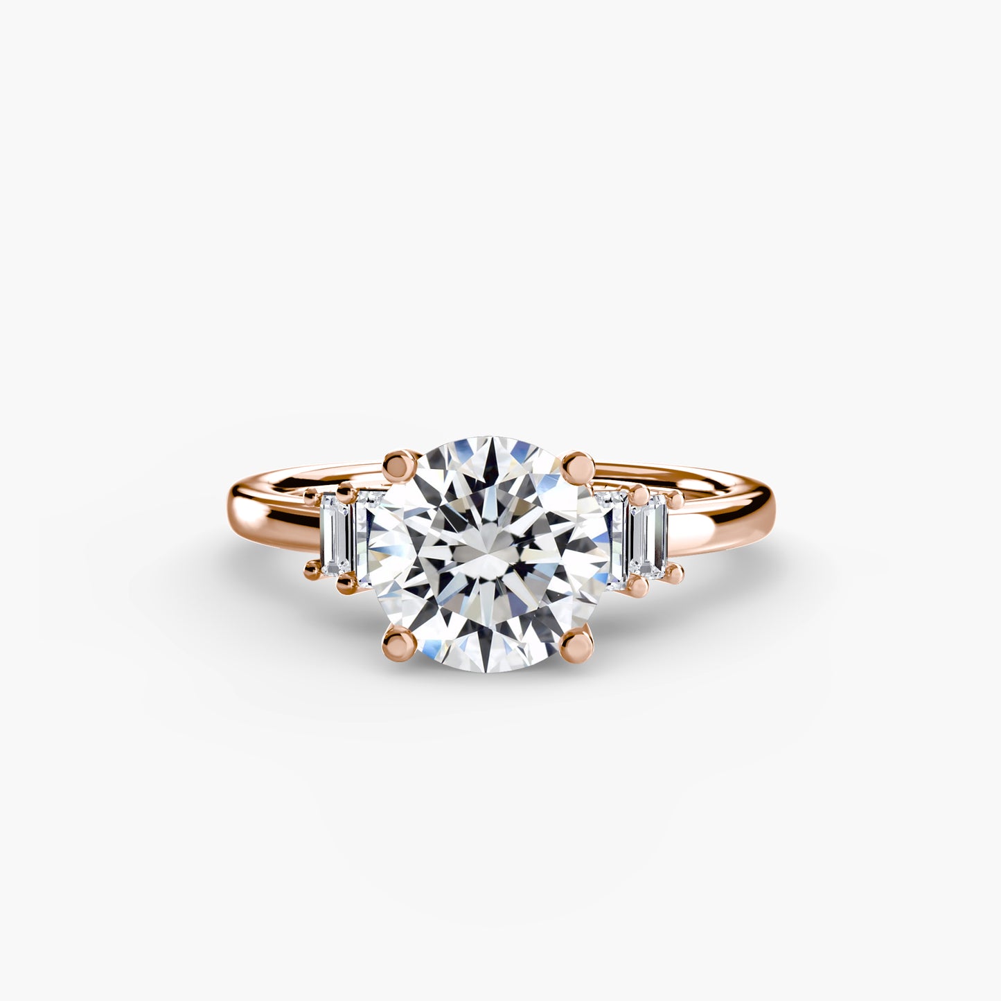 Baguette Accent Solitaire Engagement