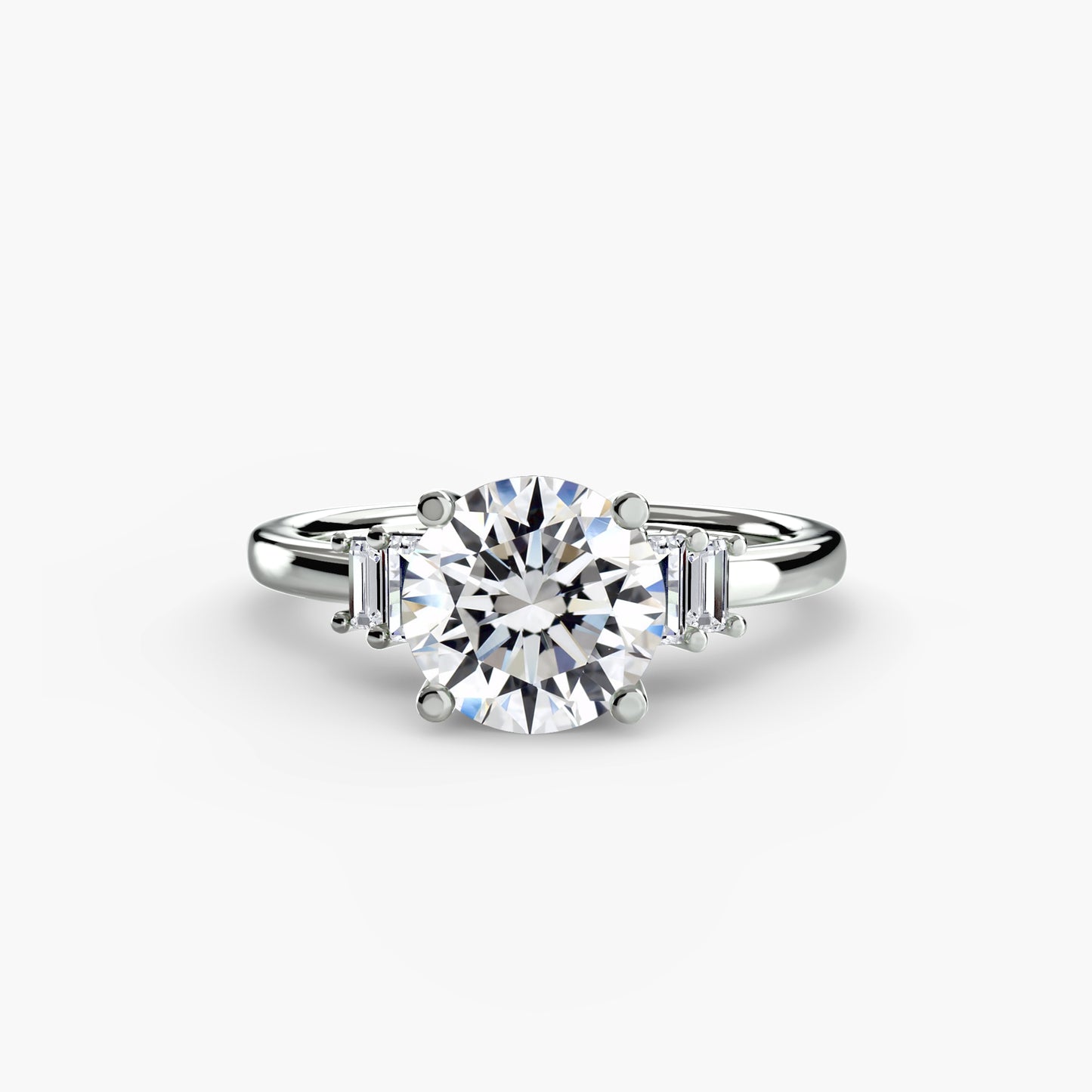 Baguette Accent Solitaire Engagement