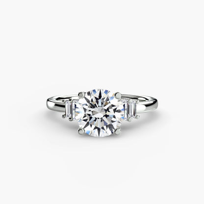 Baguette Accent Solitaire Engagement