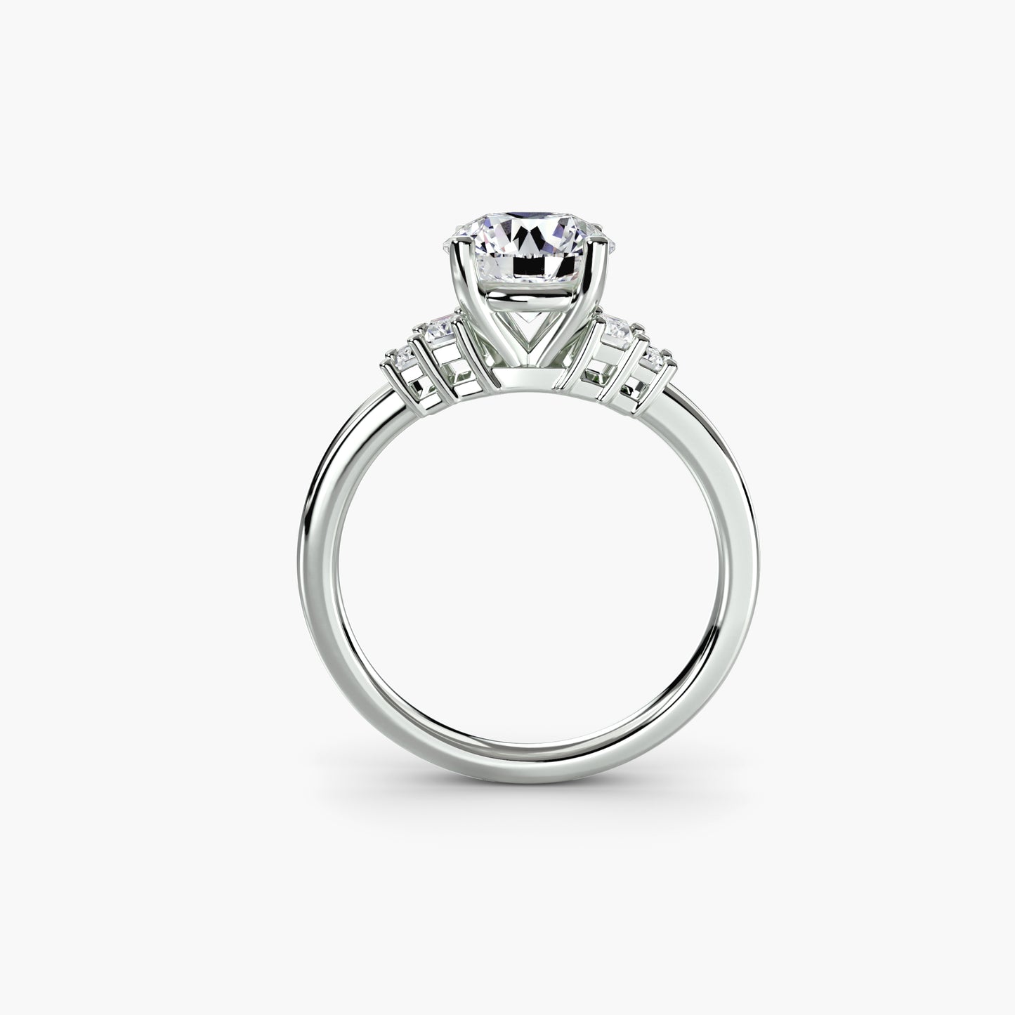 Baguette Accent Solitaire Engagement