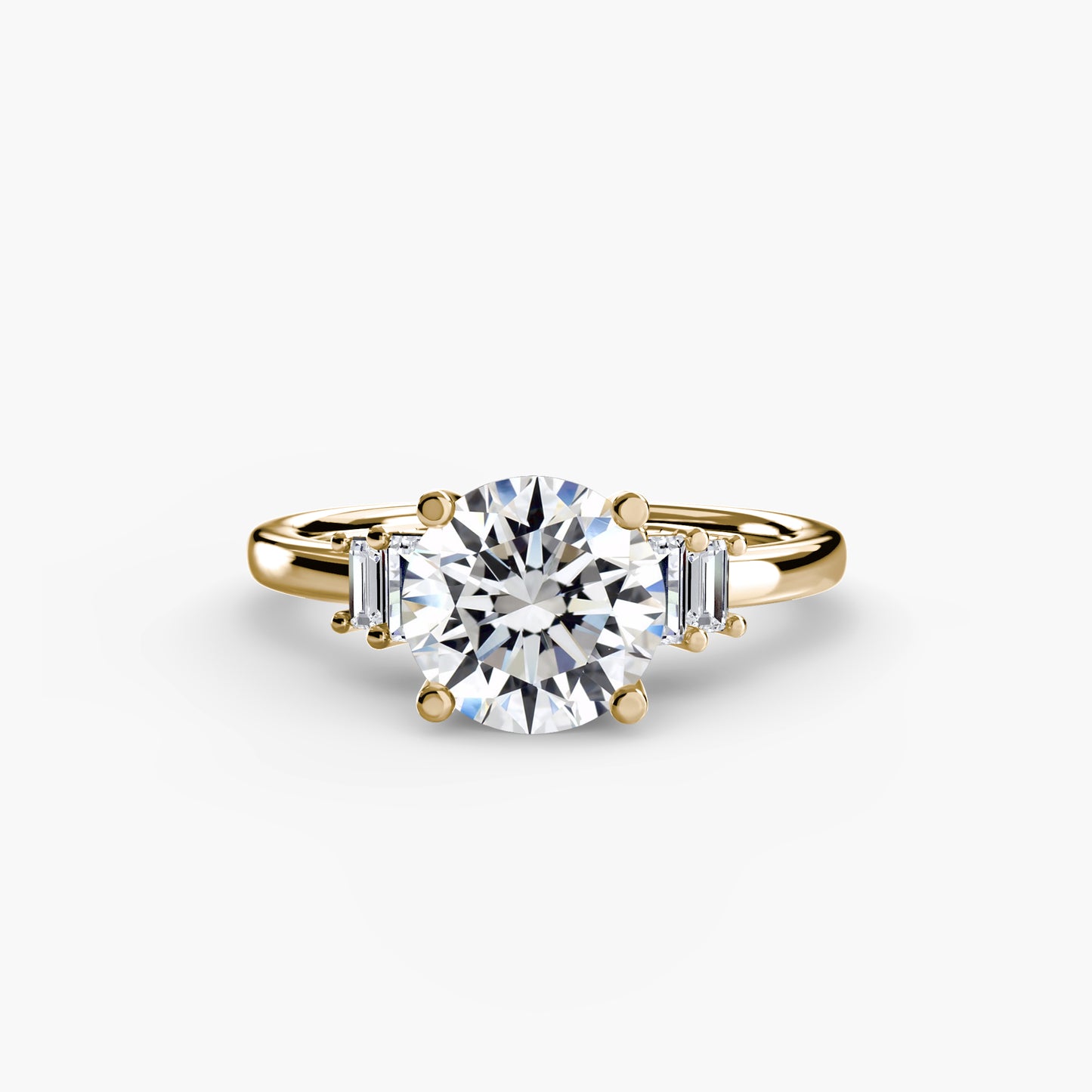 Baguette Accent Solitaire Engagement