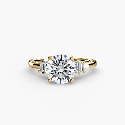 Baguette Accent Solitaire Engagement