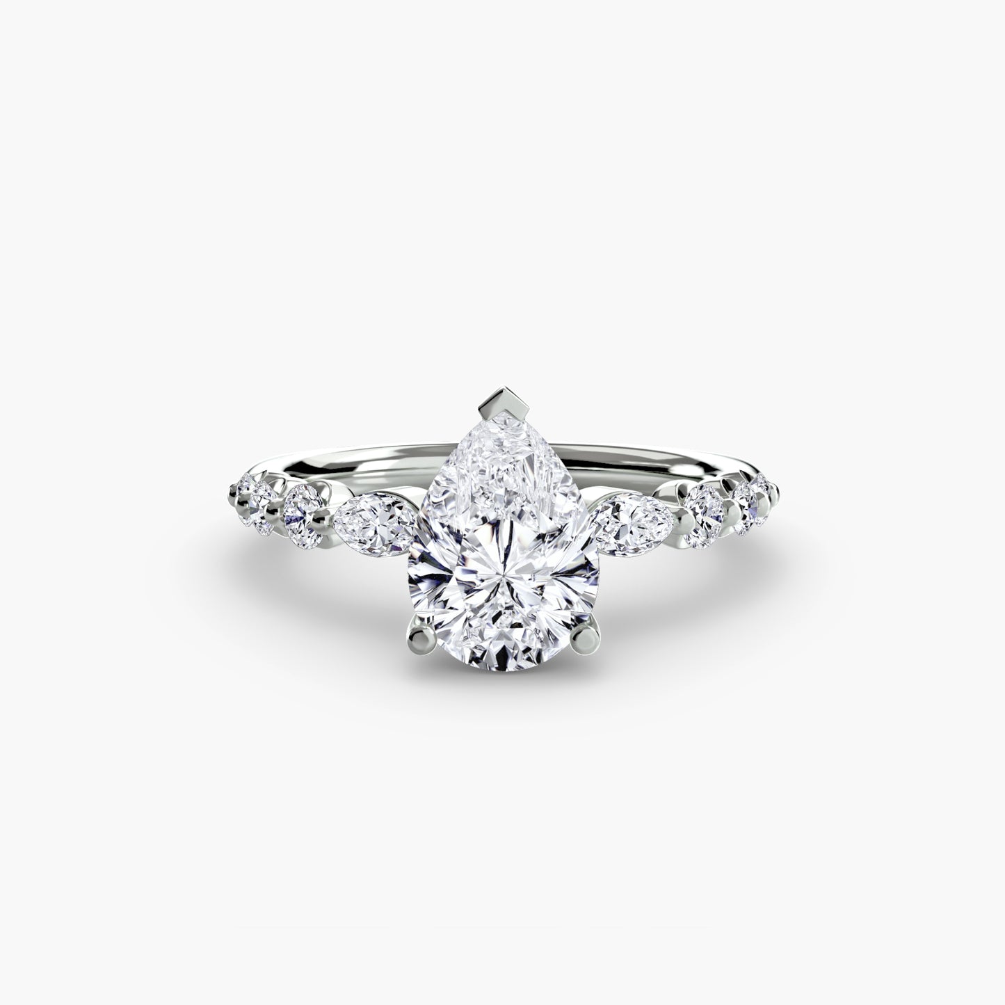 Tiered Accent Engagement Ring