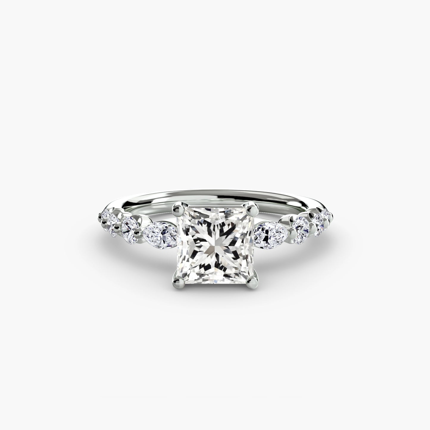 Tiered Accent Engagement Ring