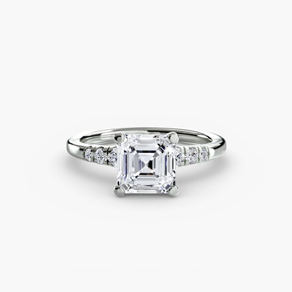 Solitaire Engagement Ring with Shoulder Accents
