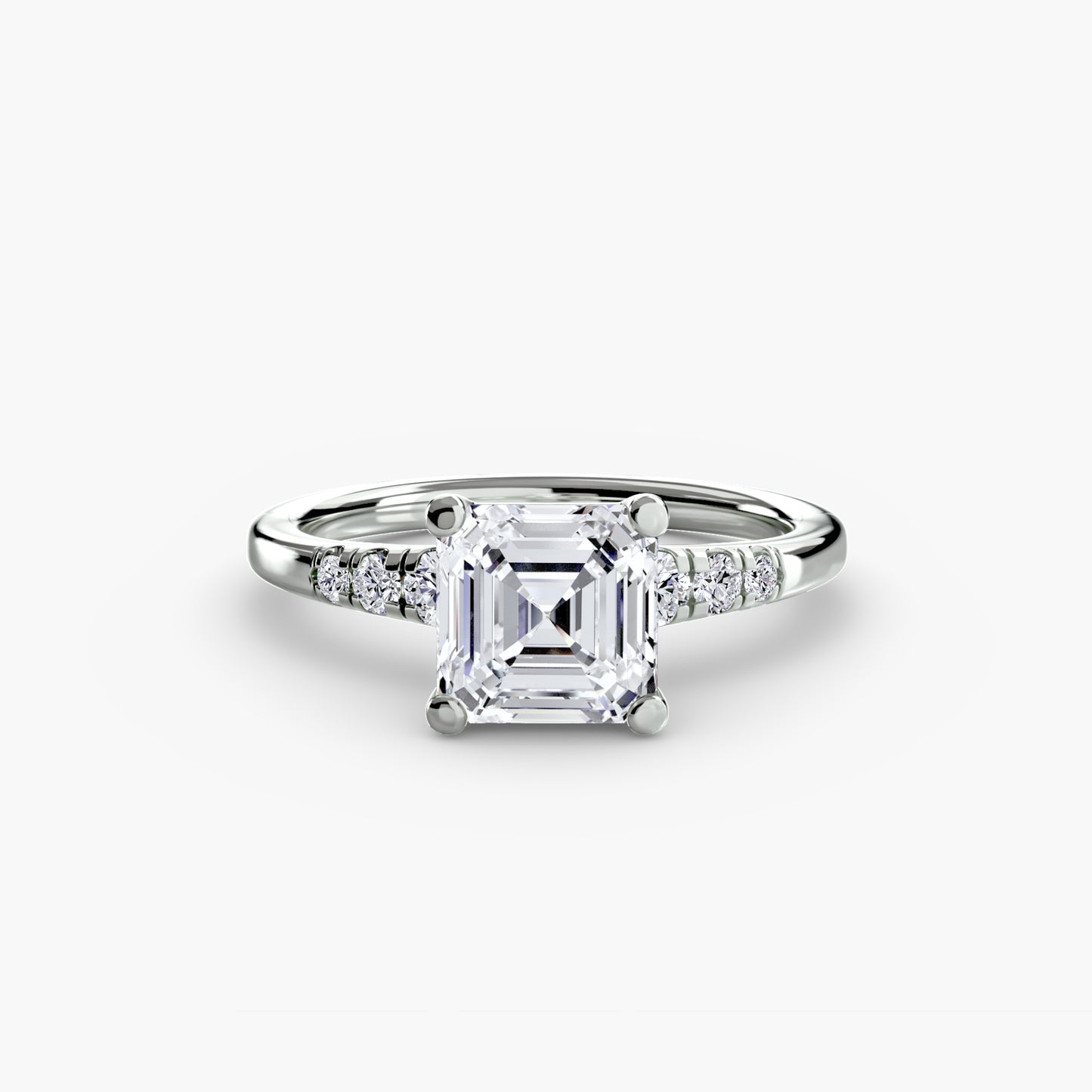 Solitaire Engagement Ring with Shoulder Accents