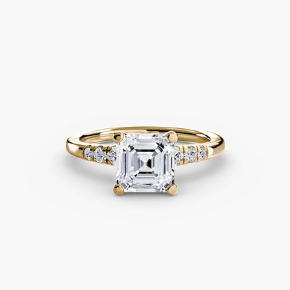 Solitaire Engagement Ring with Shoulder Accents