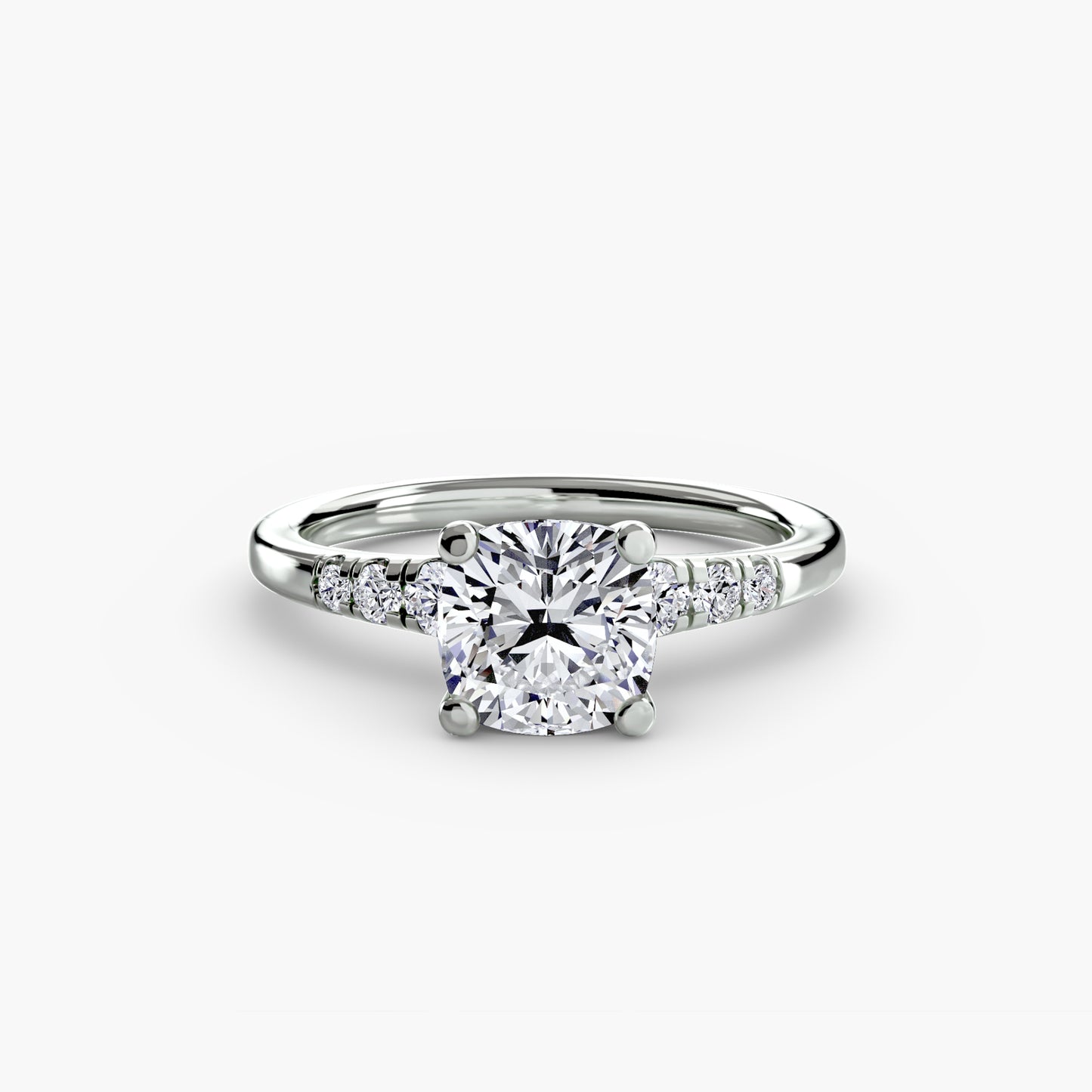 Solitaire Engagement Ring with Shoulder Accents