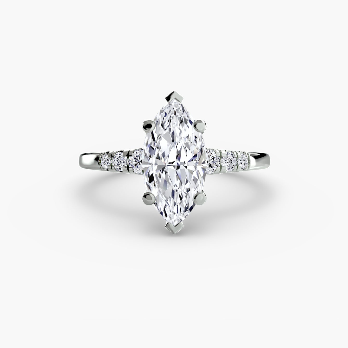 Solitaire Engagement Ring with Shoulder Accents