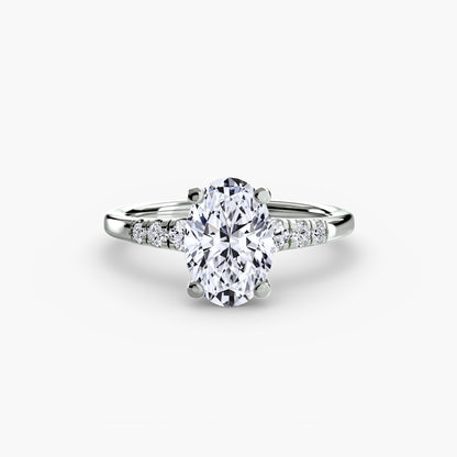 Solitaire Engagement Ring with Shoulder Accents