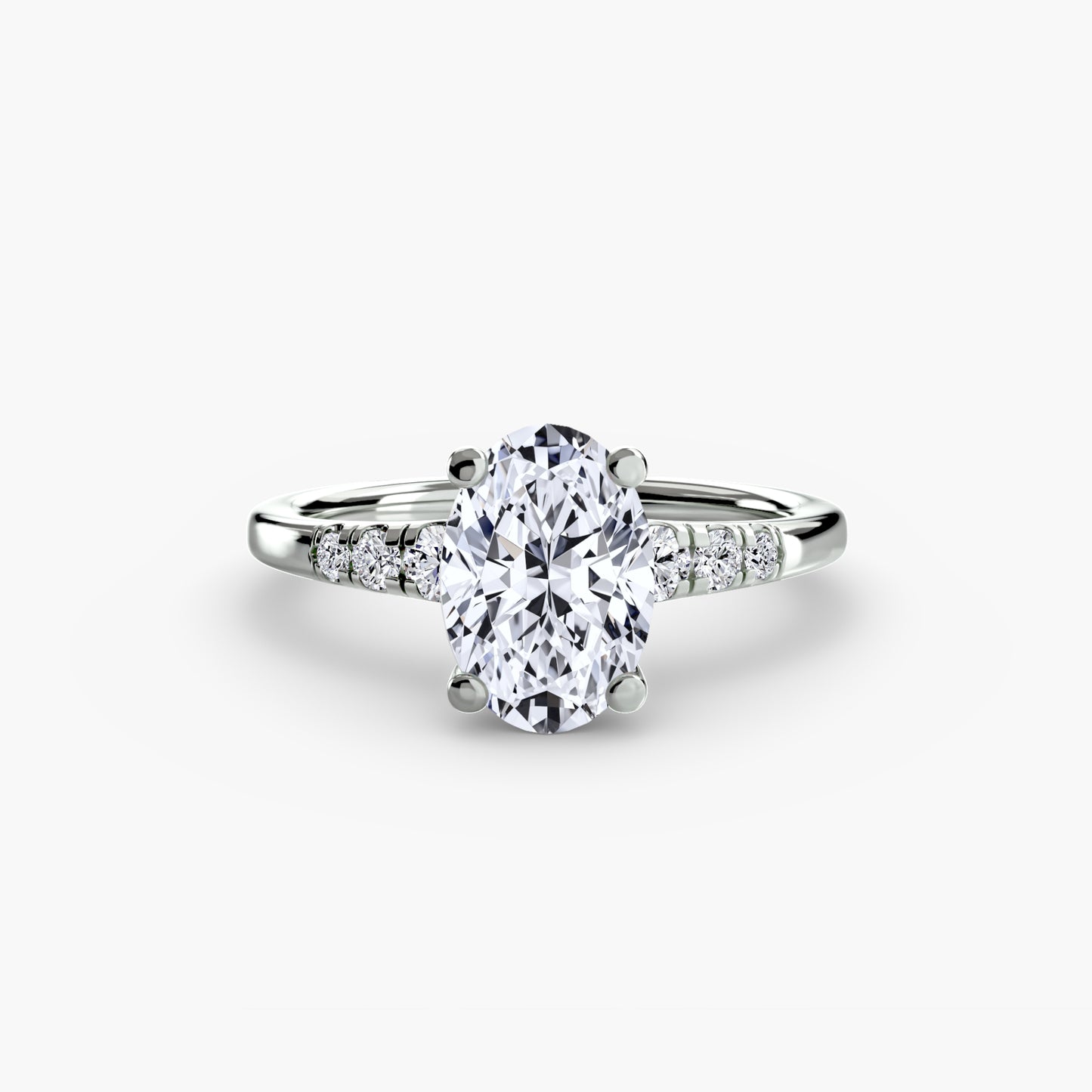 Solitaire Engagement Ring with Shoulder Accents