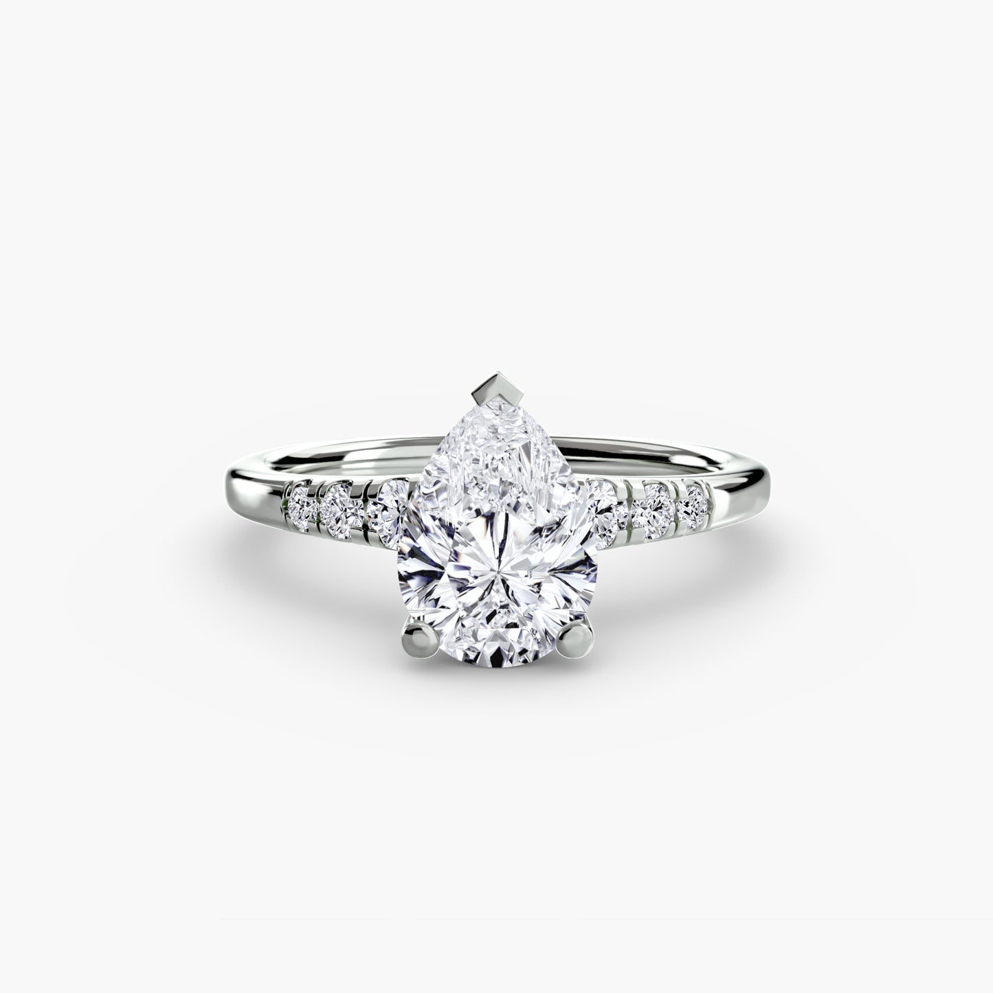 Solitaire Engagement Ring with Shoulder Accents