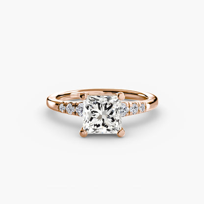 Solitaire Engagement Ring with Shoulder Accents