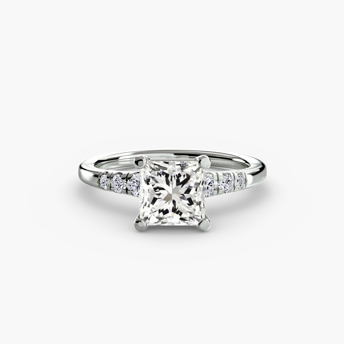 Solitaire Engagement Ring with Shoulder Accents