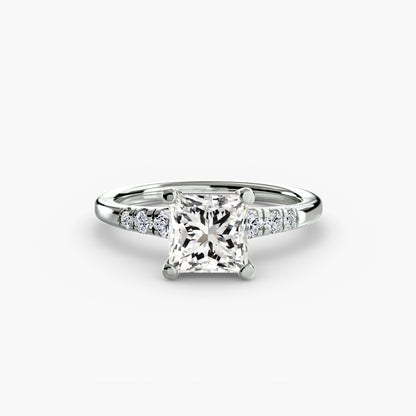 Solitaire Engagement Ring with Shoulder Accents