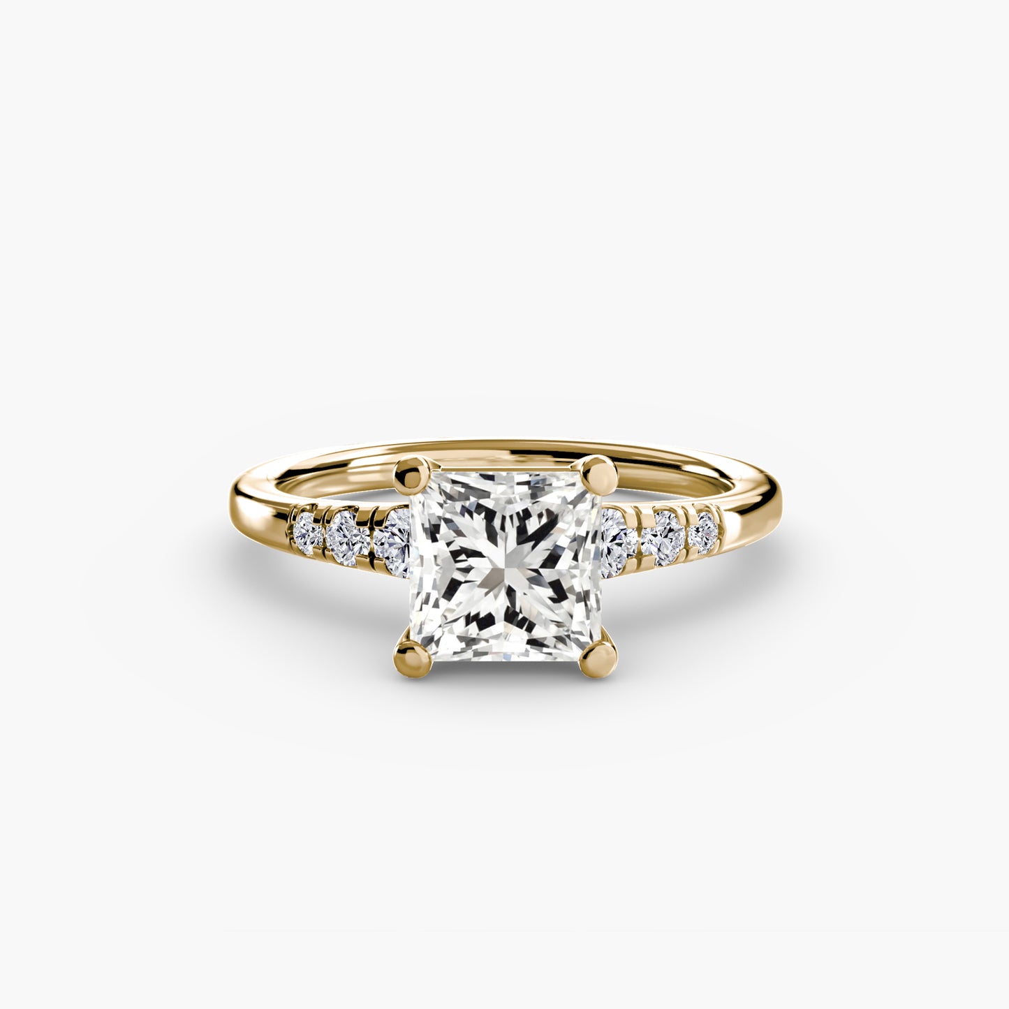Solitaire Engagement Ring with Shoulder Accents