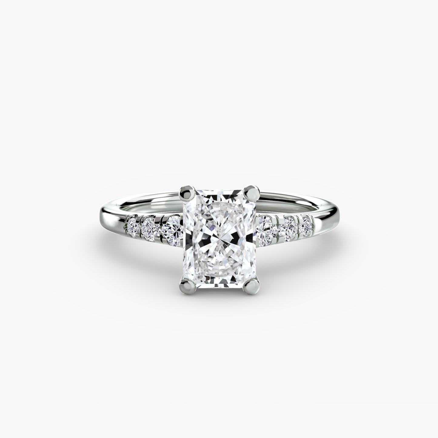 Solitaire Engagement Ring with Shoulder Accents