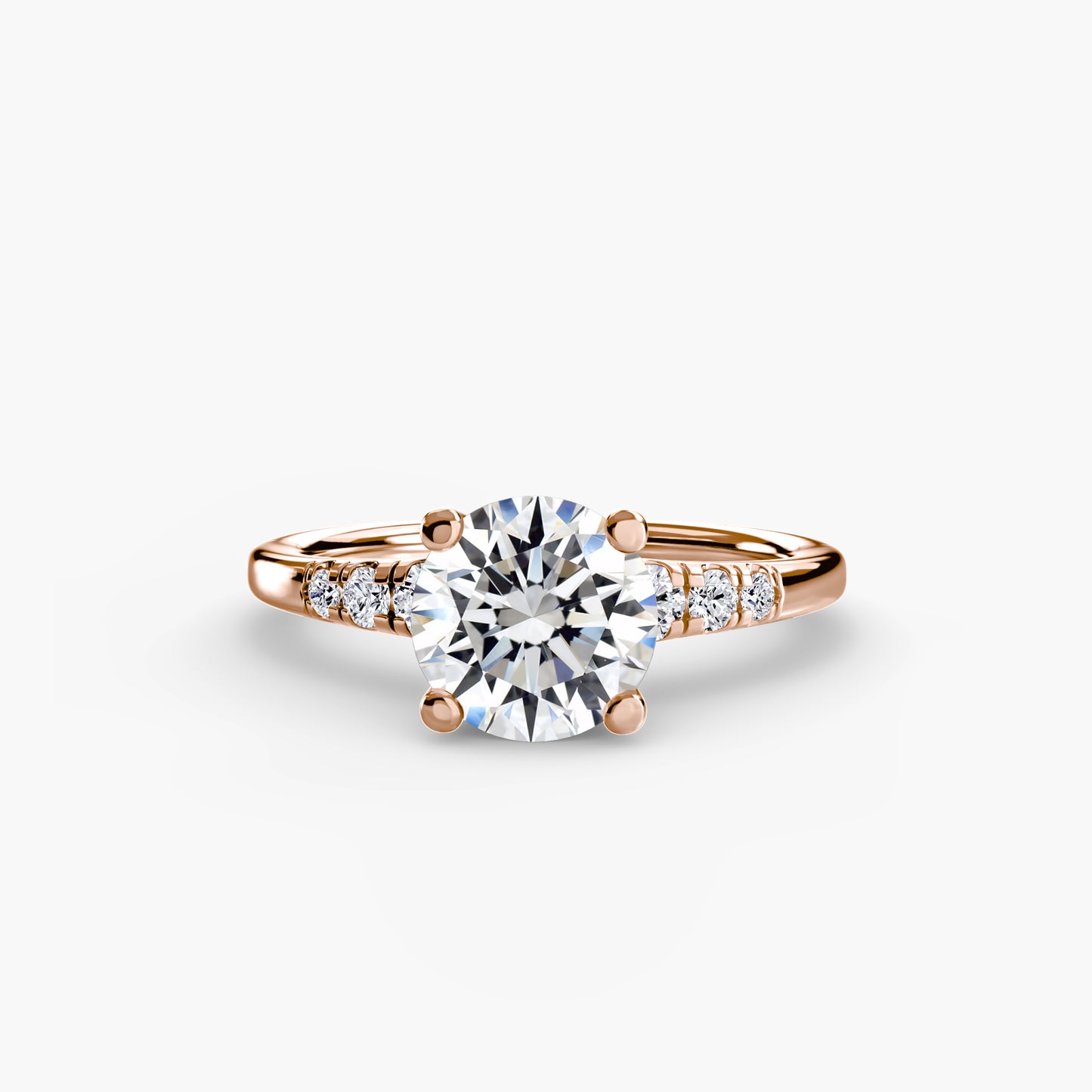 Solitaire Engagement Ring with Shoulder Accents