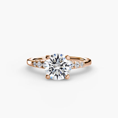 Solitaire Engagement Ring with Shoulder Accents