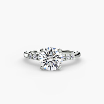 Solitaire Engagement Ring with Shoulder Accents