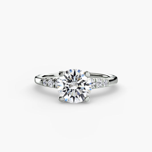 Solitaire Engagement Ring with Shoulder Accents