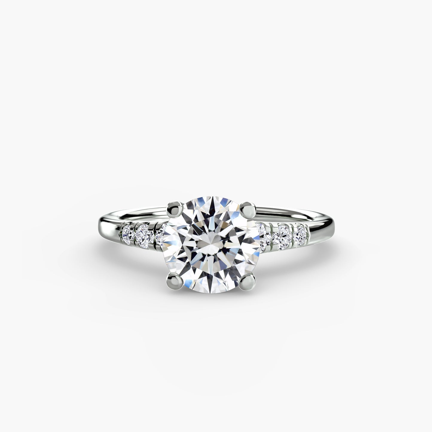 Solitaire Engagement Ring with Shoulder Accents