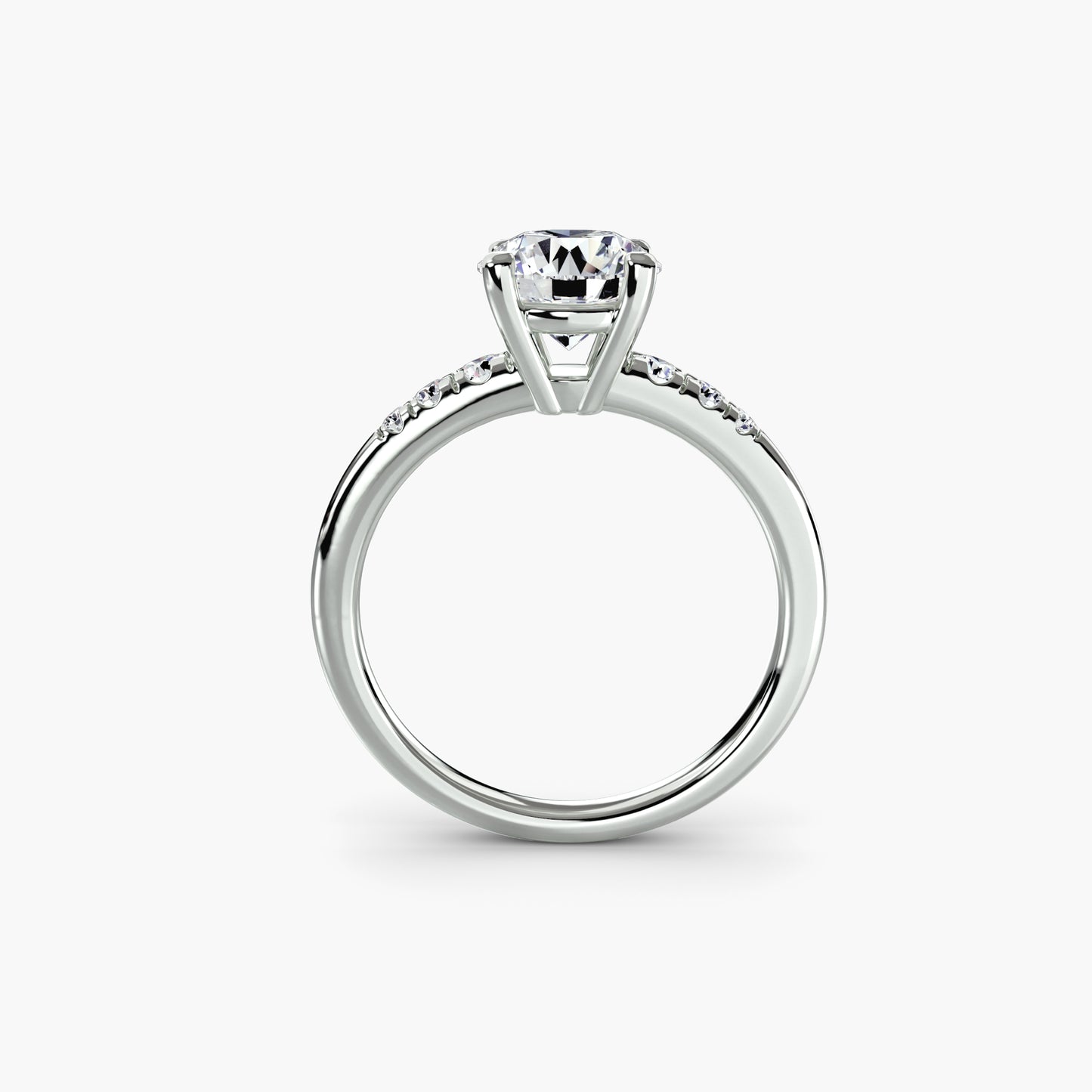 Solitaire Engagement Ring with Shoulder Accents