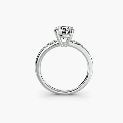 Solitaire Engagement Ring with Shoulder Accents