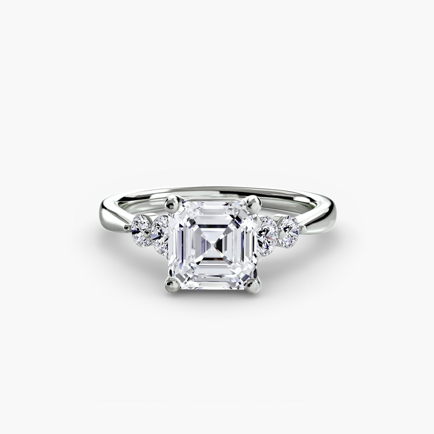 Solitaire Engagement Ring with Shoulder Accents