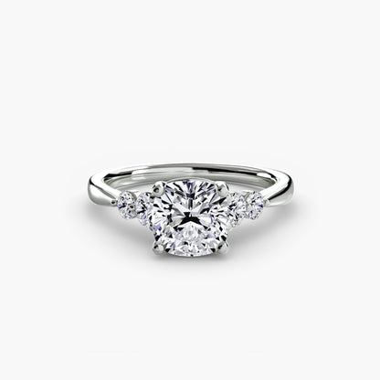 Solitaire Engagement Ring with Shoulder Accents