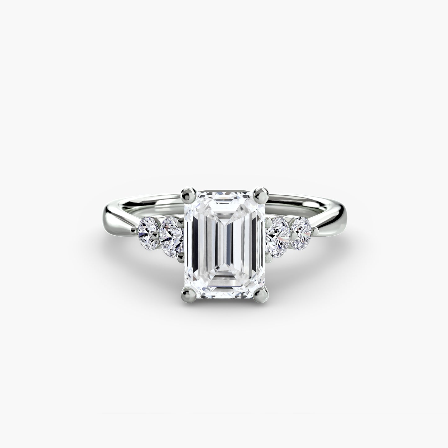 Solitaire Engagement Ring with Shoulder Accents
